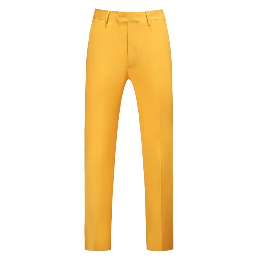 Men’s Yellow Flat Fronted Casual Dress Pants Prom Party Formal Size 29 NWT